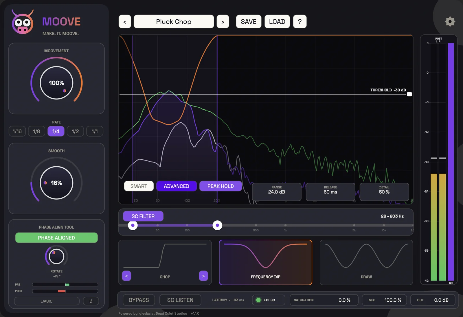 Moove — Frequency Dip mode