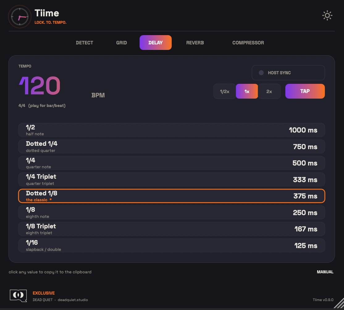 TIIME — Delay times, locked to the grid
